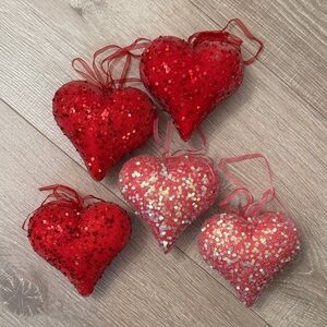 Valentine’s Red and Pink Heart Ornaments